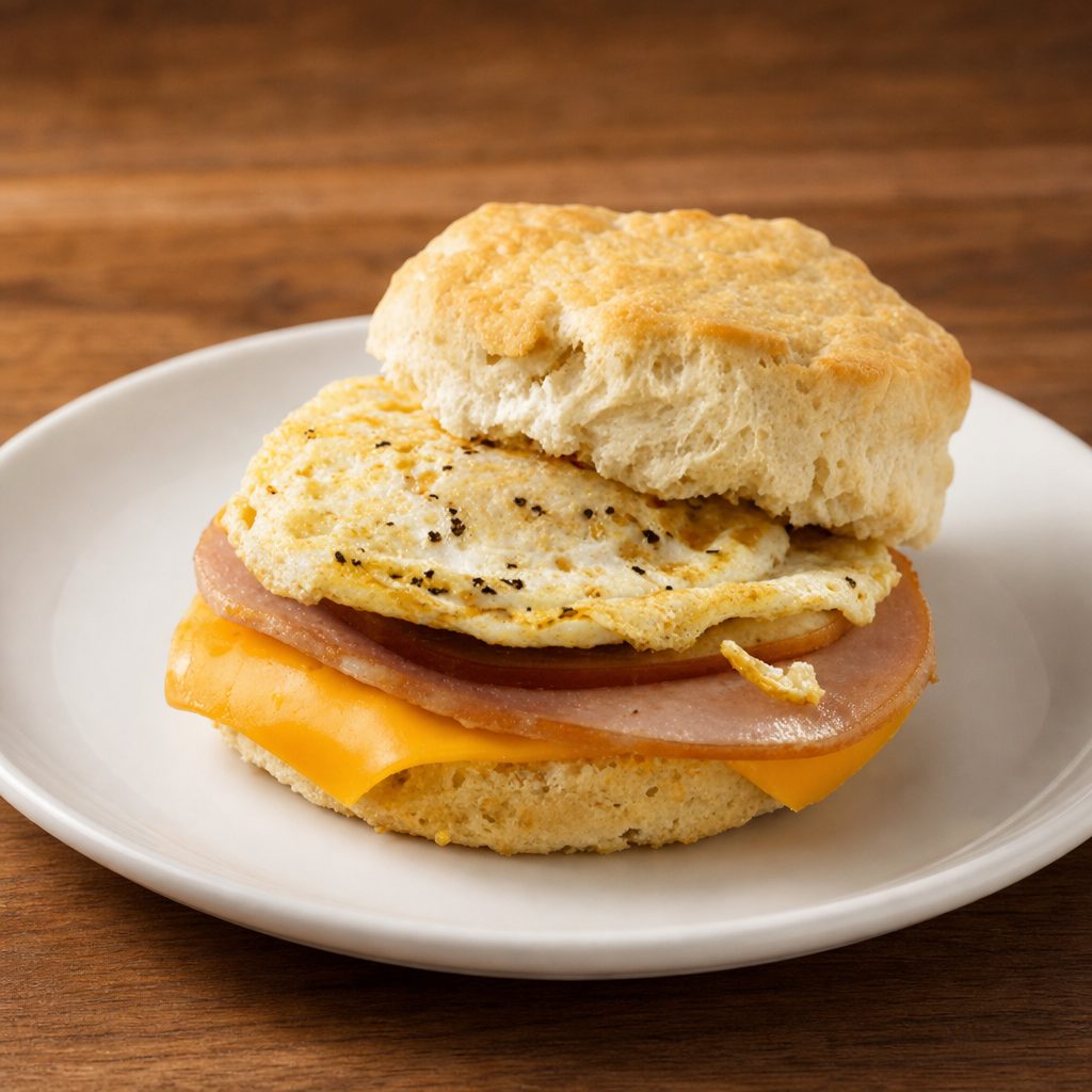 Ham, Egg & Cheese Biscuit.