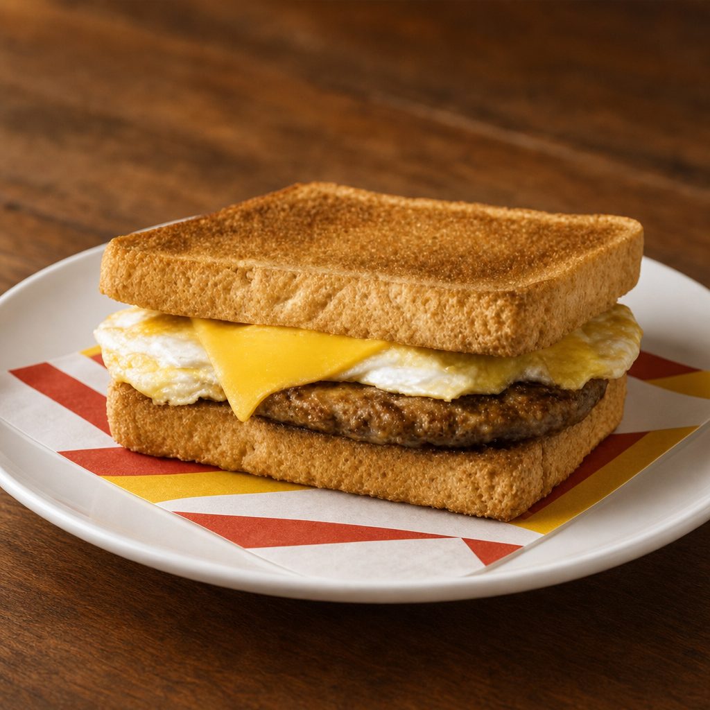 Sausage, Egg & Cheese on Toast.