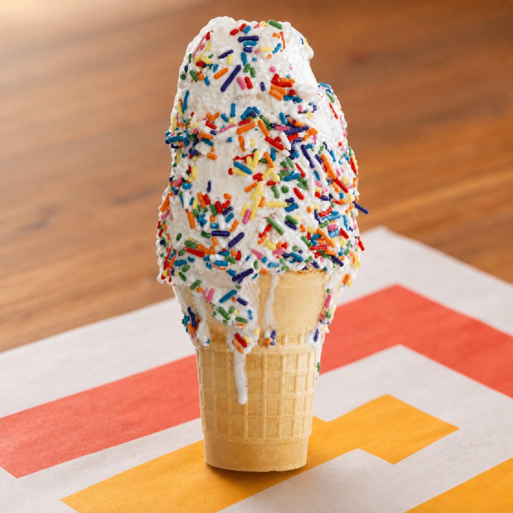 Sprinkle Vanilla Cone.